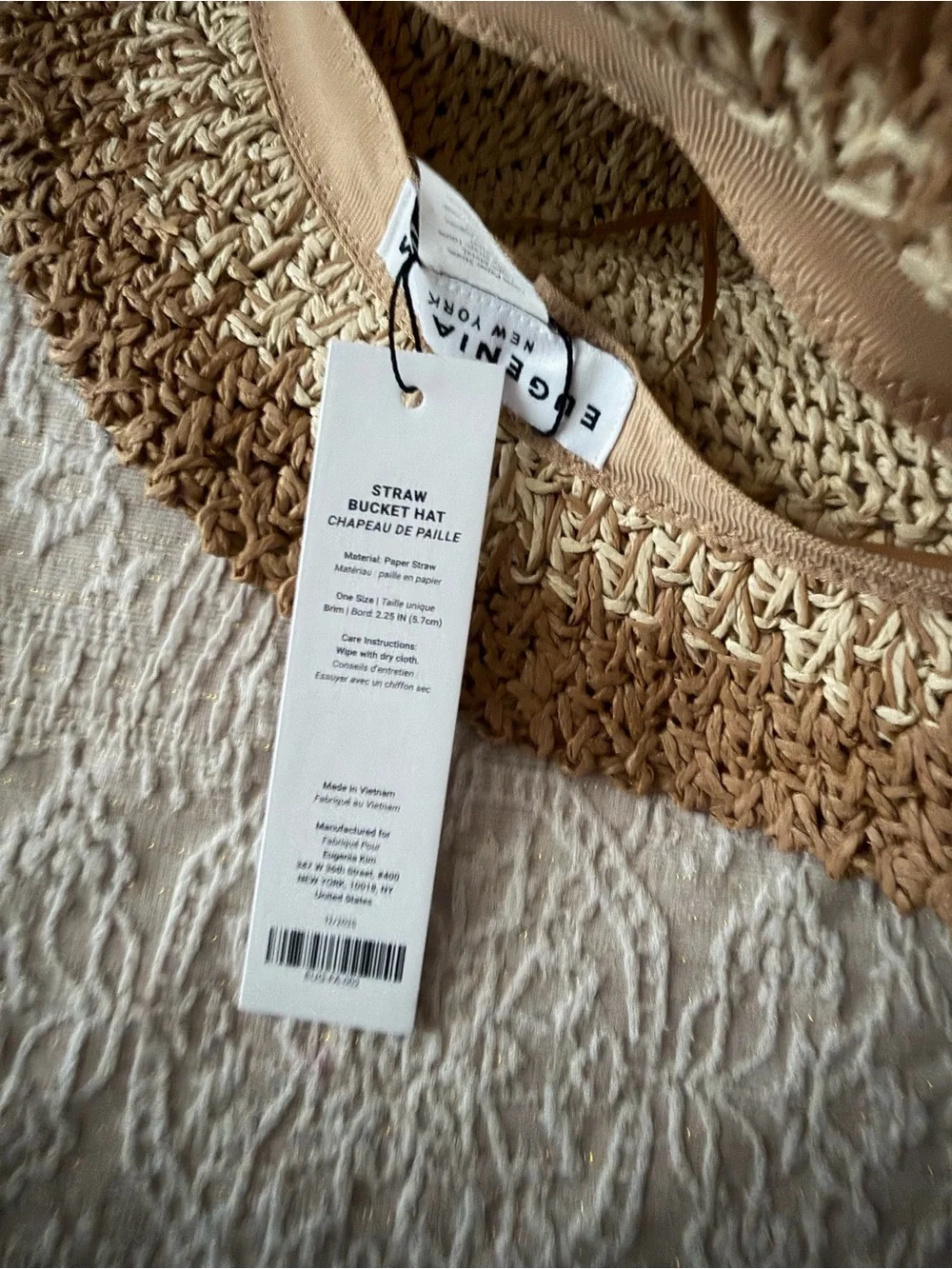 Eugenia Kim Two-Tone Crochet Bucket Hat - Beige & Brown